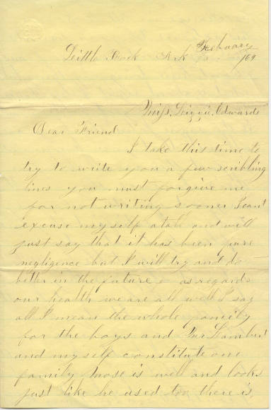 letter from Union soldier (from Edwards to Lambert)