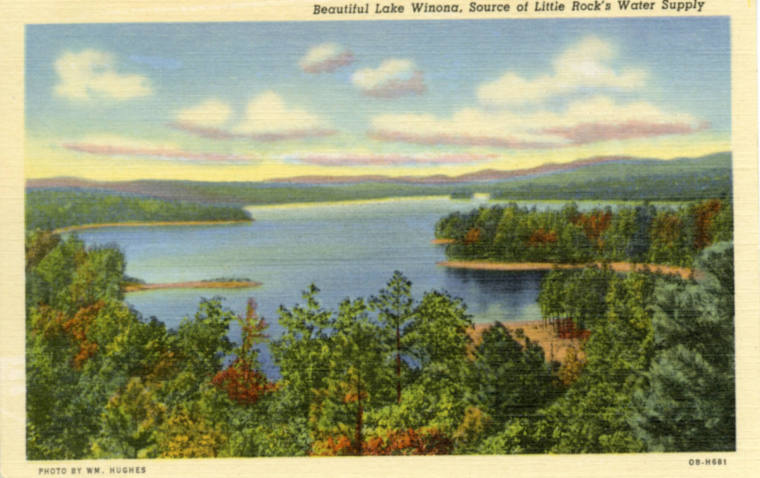 Postcard of Little Rock's Lake Winona