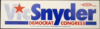 Vic Snyder bumper sticker
