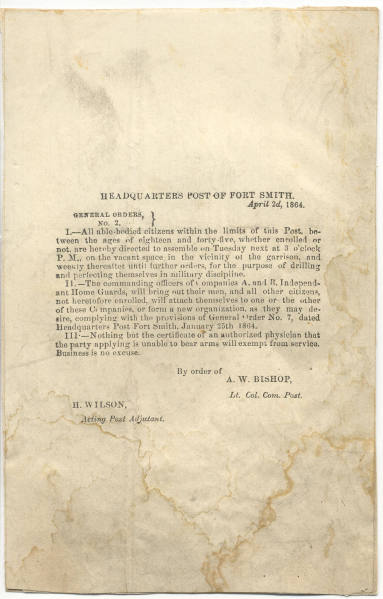 military orders from A.W. Bishop