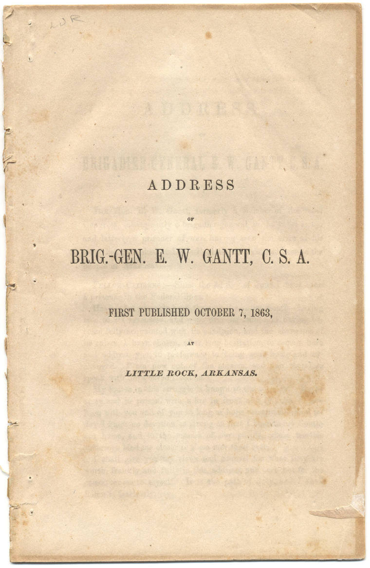 address by Brig. Gen E.W. Gantt