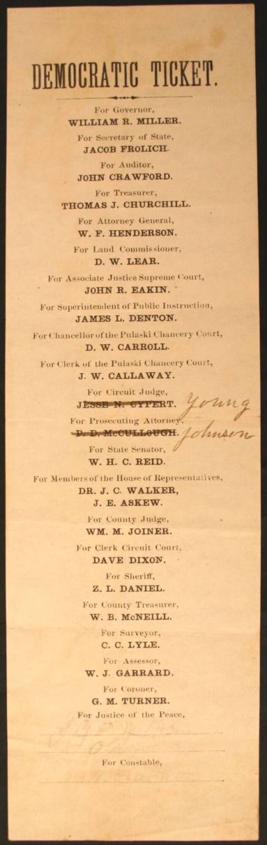 1878 Columbia County Democrat ticket