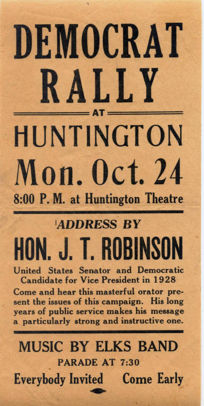 flyer for Democrat rally