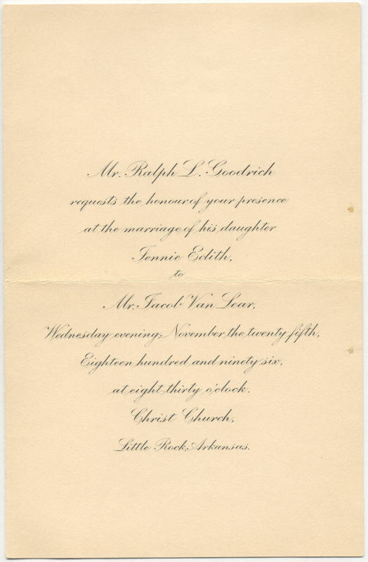 Wedding invitation for Mr. Ralph L Goodrich's daughter's wedding