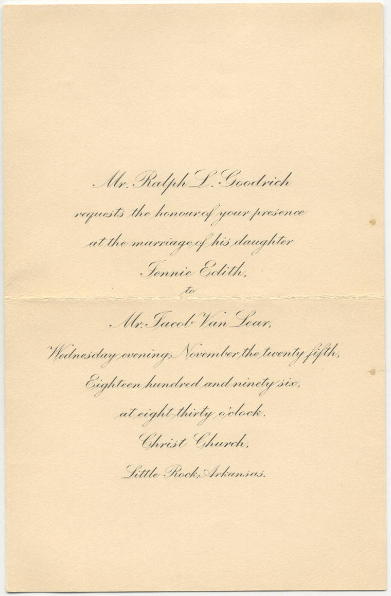 Wedding invitation for Mr. Ralph L Goodrich's daughter's wedding