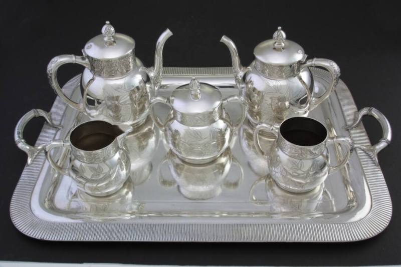 Coffee Pot, Tea Set - Governor Daniel Webster Jones Family