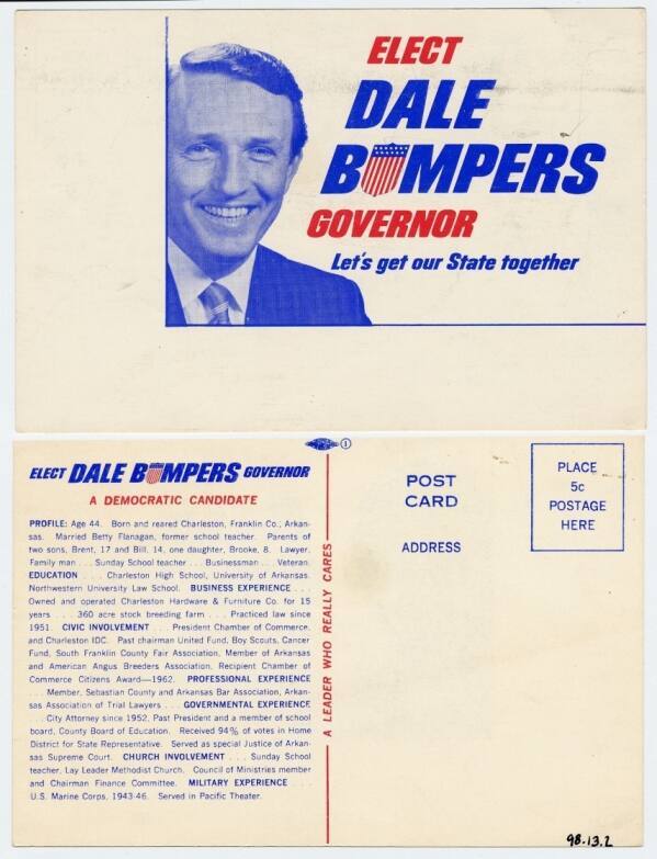 Card, Campaign - Dale Bumpers Gubernatorial