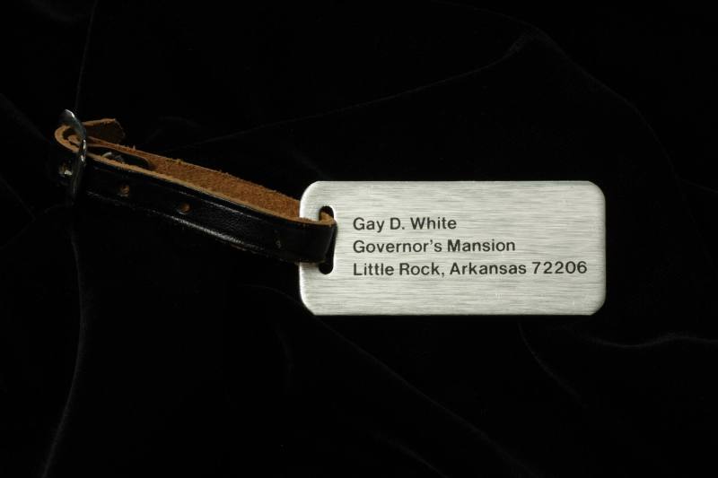 Gay White suitcase tag