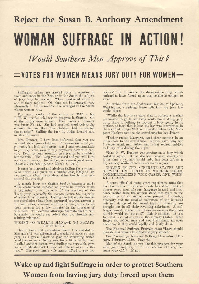 Women's Suffrage broadside