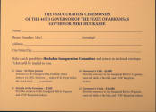 Invitation, Inaugural - Governor Mike Huckabee