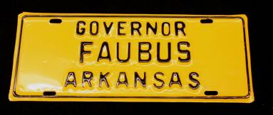 Plate, License - Governor Orval Faubus