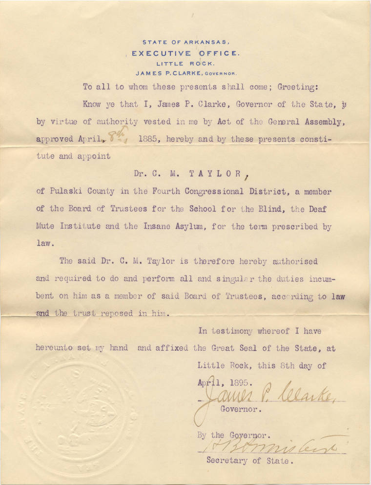 Letter - Gov. James P. Clarke