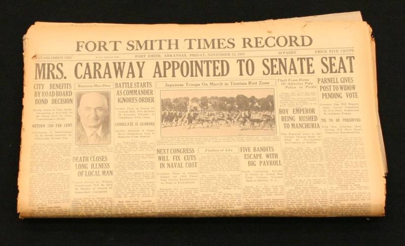 Newspaper - Hattie Caraway to U.S. Senate