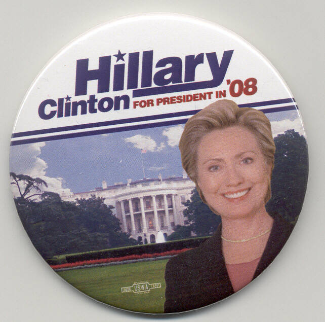 Hillary for Pres. campaign button