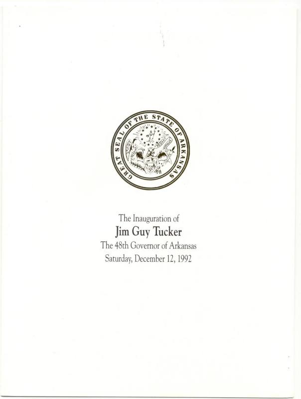 Gov. Tucker inaugural program