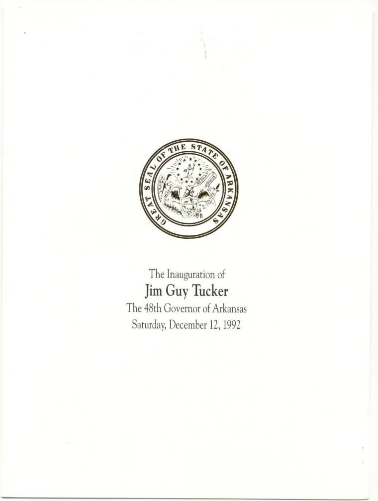 Gov. Tucker inaugural program