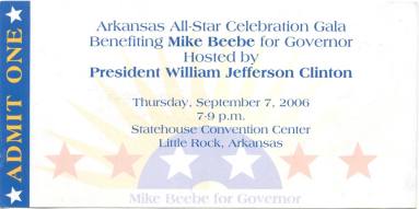 ticket to Beebe fundraiser