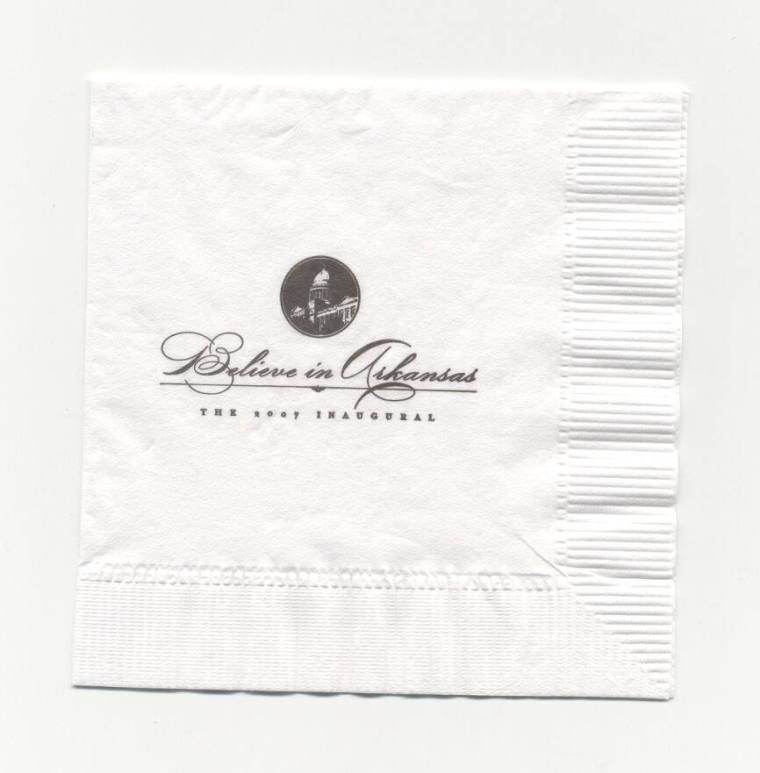 Beebe Inaugural cocktail napkins