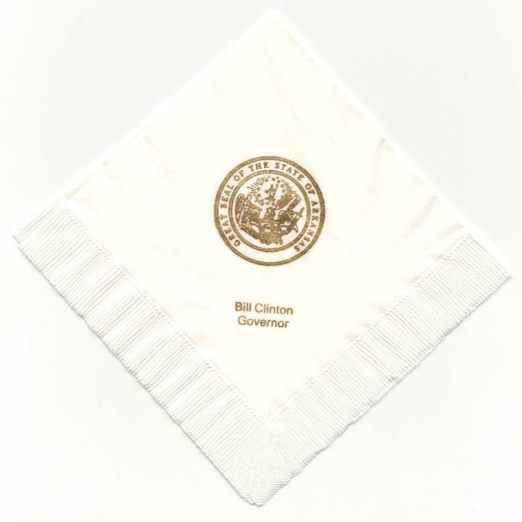 Gov. Clinton napkin