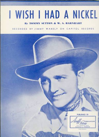 Jimmy Wakely sheet music, autographed