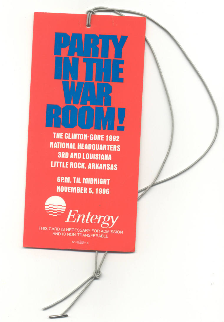 Clinton/Gore party pass