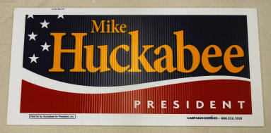 Mike Huckabee for Pres. yard sign