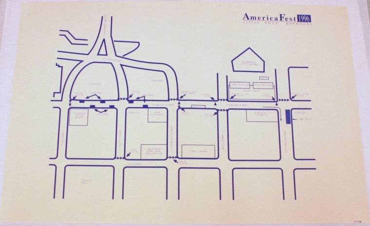 Diagram of dowtown L.R. on election night 1996