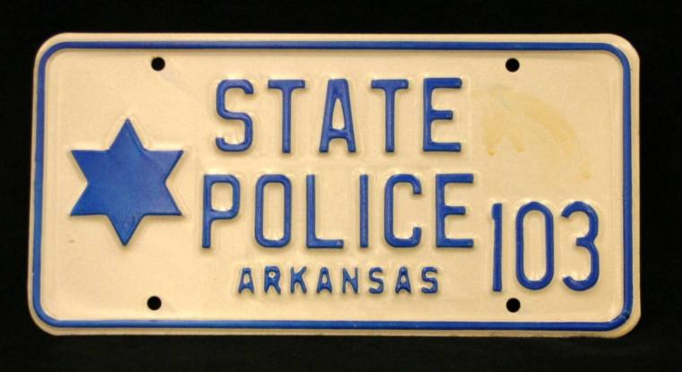 AR State Police license plate