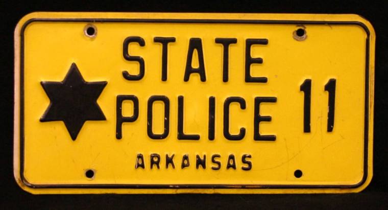 AR State Police license plate