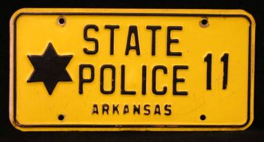 AR State Police license plate