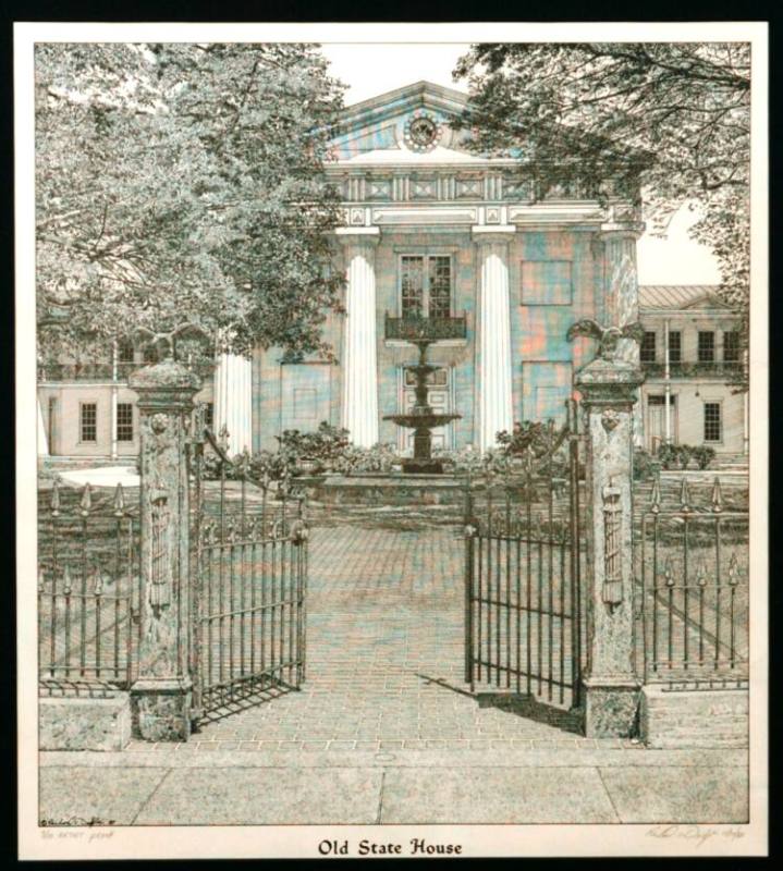 pen & ink drawing of Old State House