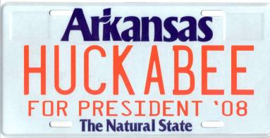 Plate, License - Mike Huckabee Presidential