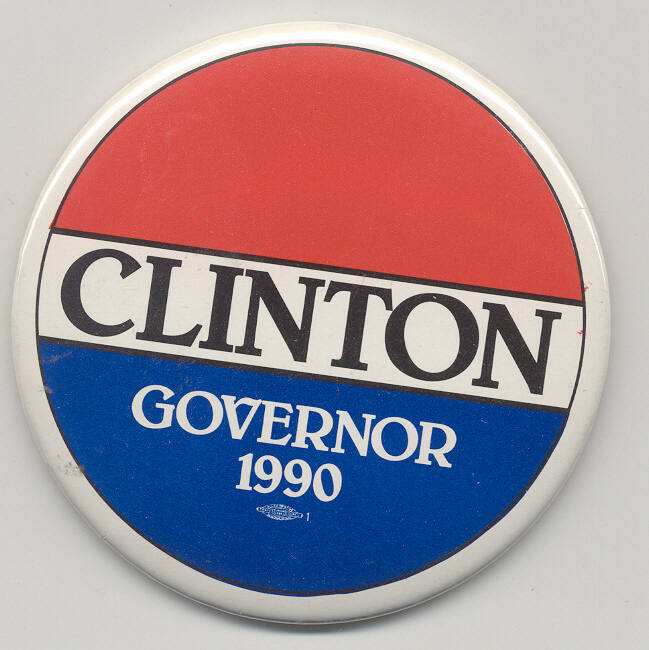 Clinton for Gov. campaign button