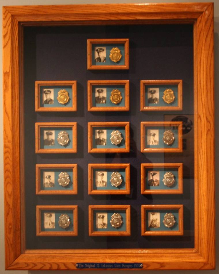 Original 13 badges of 1st AR State Police rangers