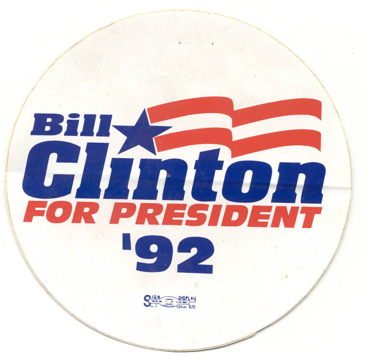 Clinton for President bumper sticker