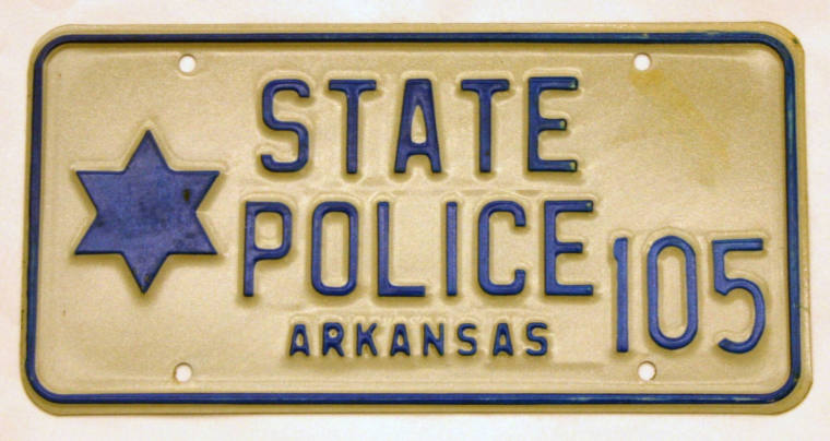 AR State Police license plate