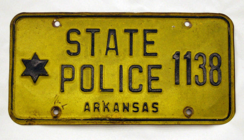 AR State Police license plate