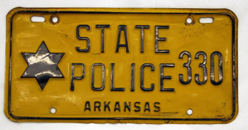 AR State Police license plate