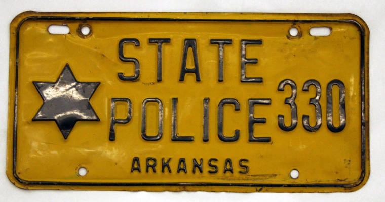 AR State Police license plate