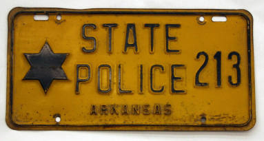 AR State Police license plate