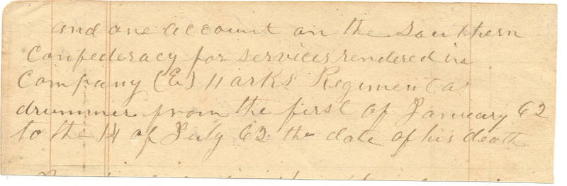 Civil War - receipt for drummer boy
