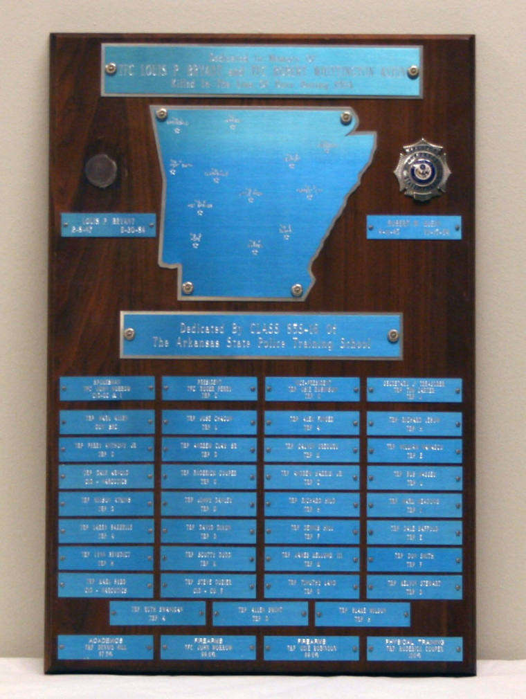 AR State Police plaque