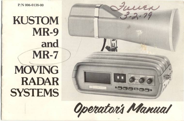 Radar system user's manual