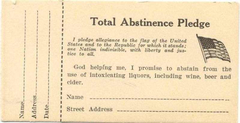 Total Abstinence pledge card