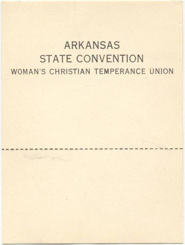 AR WCTU convention place card