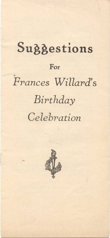 suggestions for Frances Willard's birthday