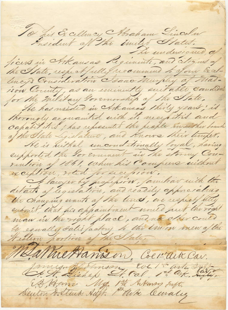 Civil War - Petition to Lincoln