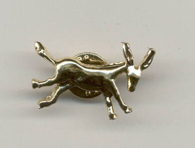 Gold Democratic donkey pin