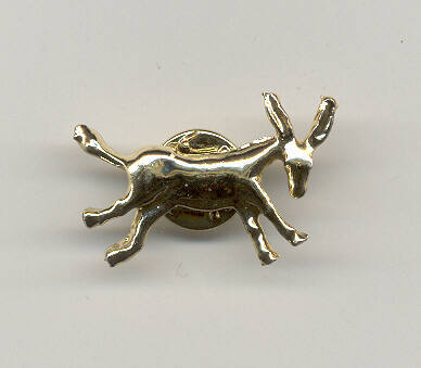 Gold Democratic Donkey Pin