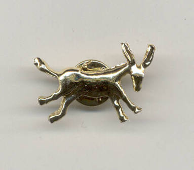 Gold Democratic Donkey Pin